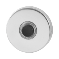 Türklingel mit schwarzer Druckknopf GPF9826.40 rund 50x8 mm Edelstahl poliert