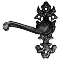 Türgriff auf Rosette KP2434L Schmiedeeisen schwarz