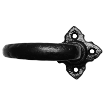 Türgriff auf Rosette KP2471L Schmiedeeisen schwarz
