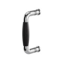 Stoßgriff Tonnen Modell Ika 130mm Edelstahl poliert mit Ebenholz