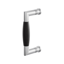 Stoßgriff Tonnen Modell Ika 130mm Edelstahl gebürstet mit Ebenholz