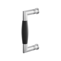 Stoßgriff Tonnen Modell Ika 130mm Edelstahl gebürstet mit schwarz