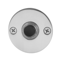 Türklingel mit schwarzer Druckknopf GPF9826.46 rund 50x2 mm Edelstahl poliert