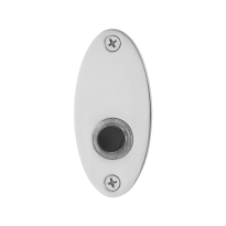 Türklingel mit schwarzer Druckknopf GPF9826.43 oval 80x38x2 mm Edelstahl poliert