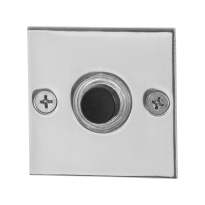 Türklingel mit schwarzer Druckknopf GPF9826.48 quadratisch 50x50x2 mm Edelstahl poliert