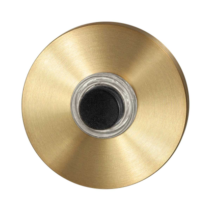 Türklingel mit schwarzer Druckknopf GPF9826.09P4 rund 50x8 mm PVD Messing Satin