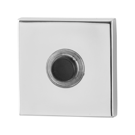 Türklingel mit schwarzer Druckknopf GPF9826.42 GPF9826.42 quadratisch 50x50x8 mm Edelstahl poliert