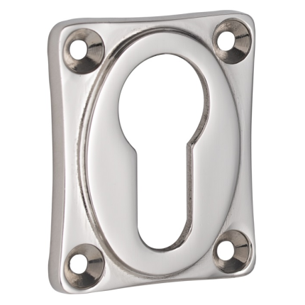 Zylinderrosette quadratisch 47x39mm Glanz-Nickel