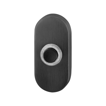 Türklingel mit schwarzer Druckknopf GPF9826.04P1 oval 65x30x10 mm PVD Anthrazit