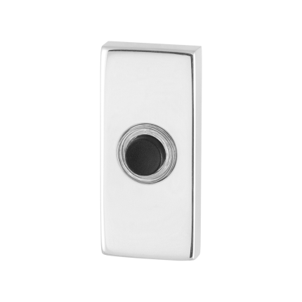 Türklingel mit schwarzer Druckknopf GPF9826.41 rechteckig 70x32x10 mm Edelstahl poliert