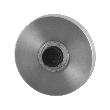 Türklingel mit schwarzer Druckknopf GPF9826.09 rund 50x8 mm Edelstahl gebürstet