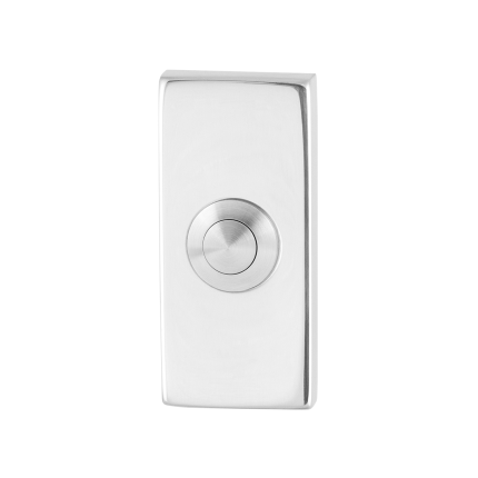 Türklingel mit Edelstahl Druckknopf GPF9827.41 rechteckige 70x32x10 mm Edelstahl poliert