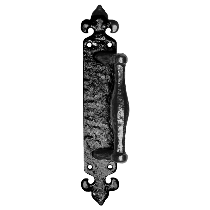 Stoßgriff KP2172 135mm auf Schild Schmiedeeisen schwarz