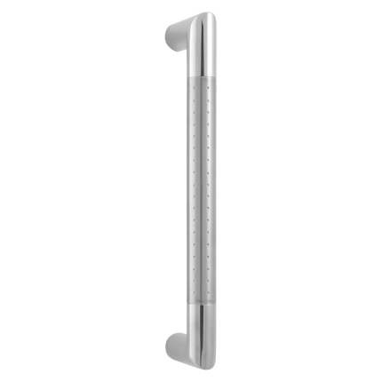 Stoßgriff recht GPF70 32x350mm Edelstahl poliert mit Edelstahl gebürstet