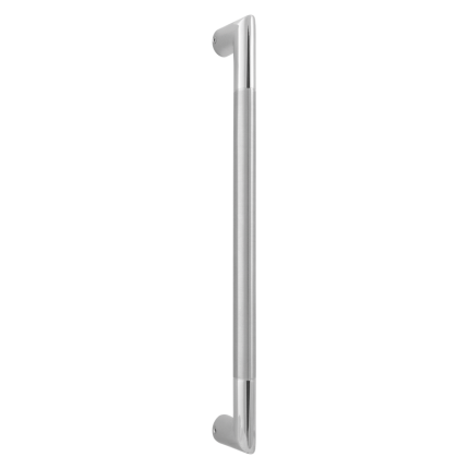 Stoßgriff recht GPF75 25,4x350mm Edelstahl poliert mit Edelstahl gebürstet