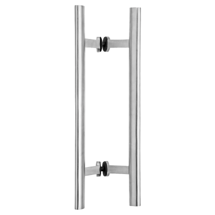 Stoßgriff T-Modell GPF40 31x20mm Edelstahl poliert mit Edelstahl gebürstet