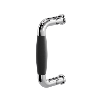 Stoßgriff Tonnen Modell Ika 130mm Edelstahl poliert mit schwarz
