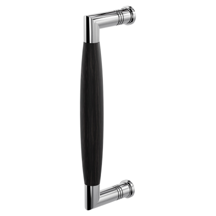 Stoßgriff Tonnen Modell Ika 207mm Edelstahl poliert mit Ebenholz