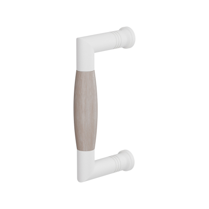 Stoßgriff Tonnen Modell Ika 130mm weiß mit Eichen Whitewash