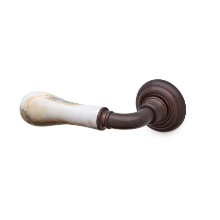 Türgriff auf Rosette Naxos 8011L Bronze Antik