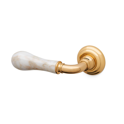 Türgriff auf Rosette Naxos 8011L messing poliert