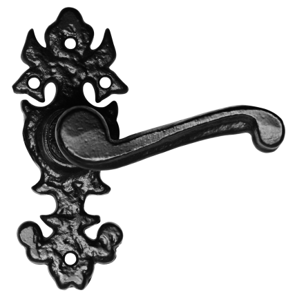 Türgriff auf Rosette KP2434R Schmiedeeisen schwarz