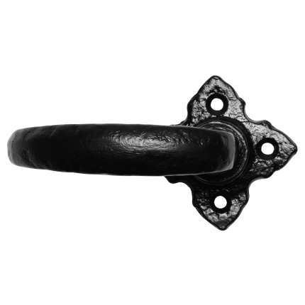 Türgriff auf Rosette KP2471L Schmiedeeisen schwarz