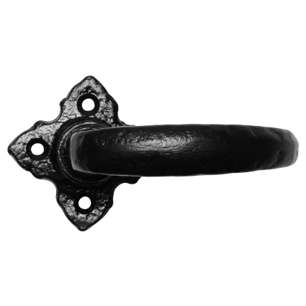 Türgriff auf Rosette KP2471R Schmiedeeisen schwarz