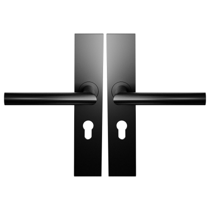 Türgriff auf Schild PC55 einseitig L-Modell Schwarz