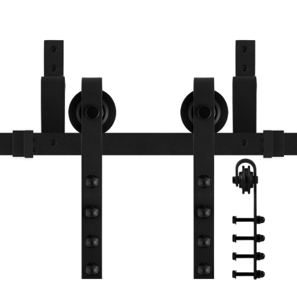 GPF0551.61 Doppel Schiebetürensystem Raskas schwarz 150 cm