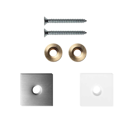 Befestigungsset i.A. einseitige Montage auf holz, Rosette 24x24x2mm 