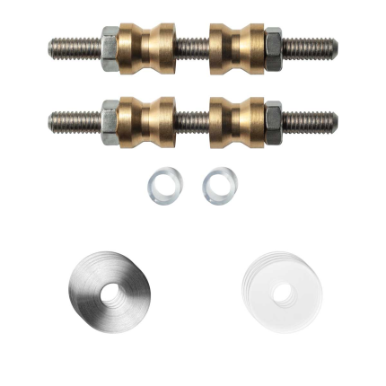 Glastür Befestigungsset i.A. doppelseitige Montage mit flache Edelstahl gebürstete Rosette 19x2mm
