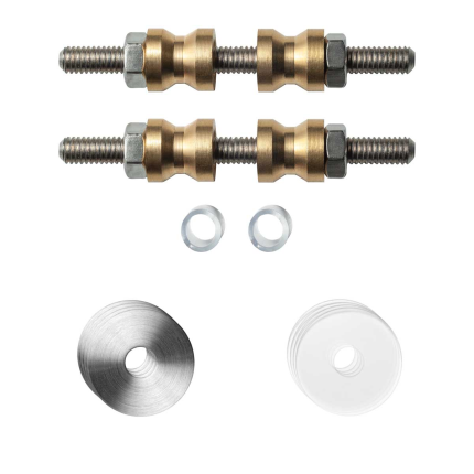 Glastür Befestigungsset i.A. doppelseitige Montage mit flache Edelstahl gebürstete Rosette 22x2mm