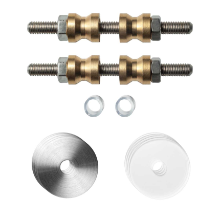 Glastür Befestigungsset i.A. doppelseitige Montage mit flache Edelstahl gebürstete Rosette 27x2mm