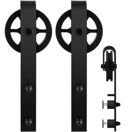 GPF0502.61G schuifdeurhanger set voor glazen schuifdeuren Teho zwart t.b.v. extra glazen deur