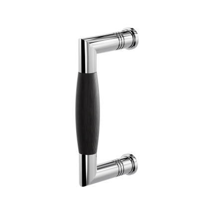 Stoßgriff Tonnen Modell Ika 130mm Edelstahl poliert mit Ebenholz