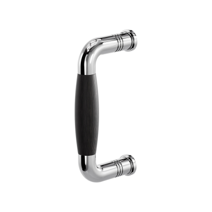 Stoßgriff Tonnen Modell Ika 130mm Edelstahl poliert mit Ebenholz