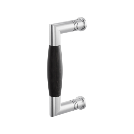 Stoßgriff Tonnen Modell Ika 130mm Edelstahl gebürstet mit Ebenholz