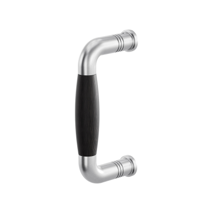 Stoßgriff Tonnen Modell Ika 130mm Edelstahl gebürstet mit Ebenholz