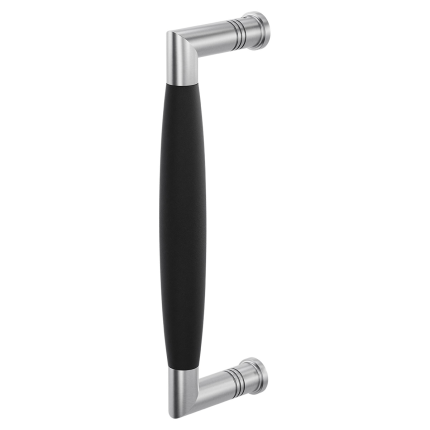 Stoßgriff Tonnen Modell Ika 207mm Edelstahl gebürstet mit schwarz