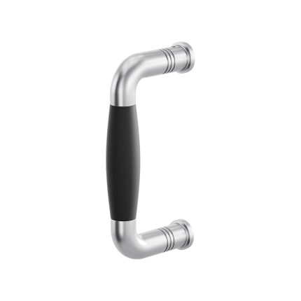 Stoßgriff Tonnen Modell Ika 130mm Edelstahl gebürstet mit schwarz
