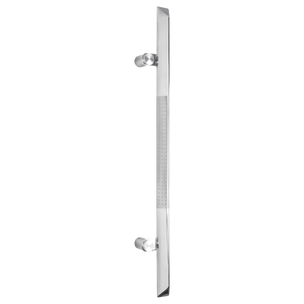 Stoßgriff T-Modell GPF25 40x36mm Edelstahl poliert mit Edelstahl gebürstet