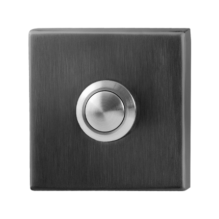 Türklingel mit schwarzer Druckknopf GPF982702P1 quadratisch 50x50x8 mm PVD schwarz
