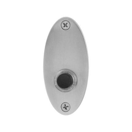 Türklingel mit schwarzer Druckknopf GPF9826.03 oval 80x38x2 mm Edelstahl gebürstet