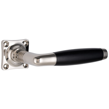 Türgriff-Set Ton/Viereck glänzend Nickel Ebenholz