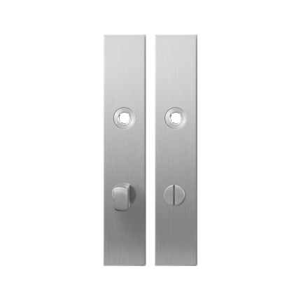 Langes Schild GPF1100.25 WC72/8 normales Knopf edelstahl gebürstet