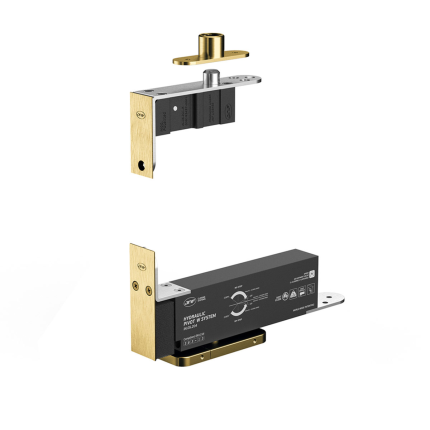 JNF Türscharnier einstellbar bis 3 mm, Türgewicht max. 100 kg, titanium gold