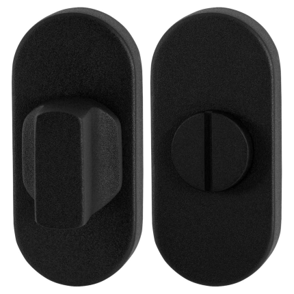Toiletgarnituur GPF8910.04 70x32mm stift 8mm zwart grote knop