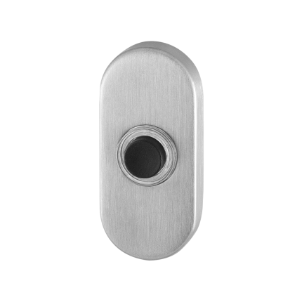 Türklingel mit schwarzer Druckknopf GPF9826.04 oval 70x32x10 mm Edelstahl gebürstet