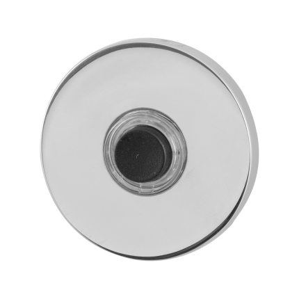 Türklingel mit schwarzer Druckknopf GPF9826.45 rund 50x6 mm Edelstahl poliert